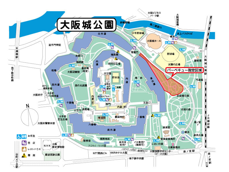 大阪城公園バーベキューエリア qレンタルするなら大阪西中島のアップグリル